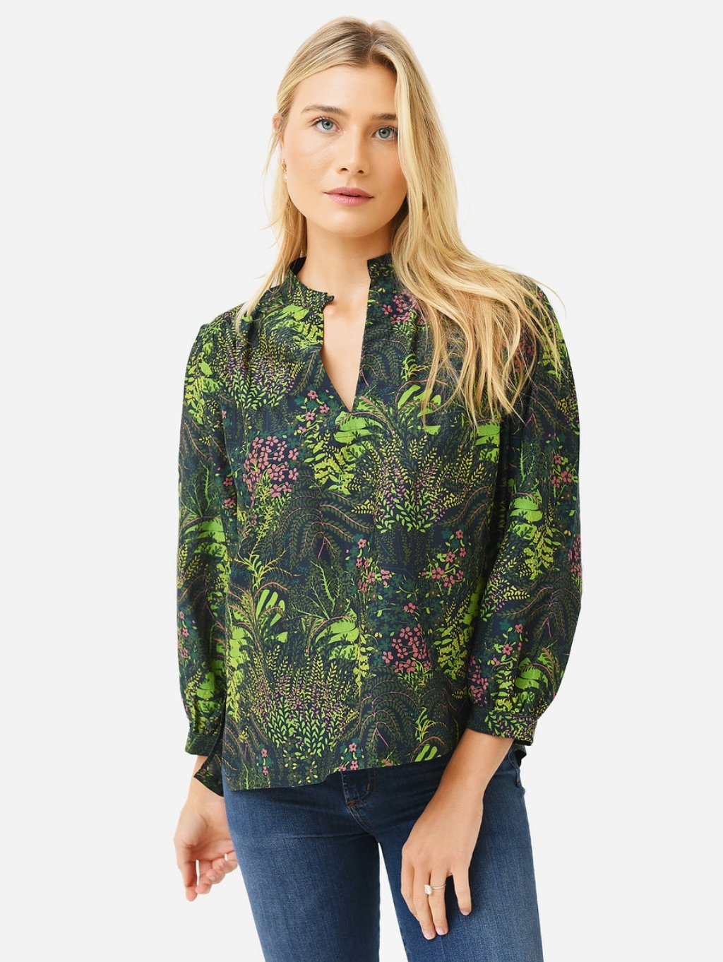 Trovata Printed Bailey Blouse Green Small
